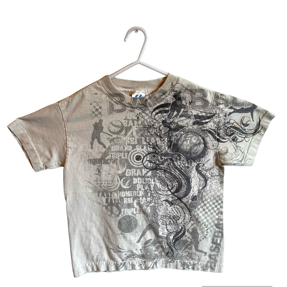 NWOT:  Prospirit shirt boys 4/5 yrs beige baseball short sleeves